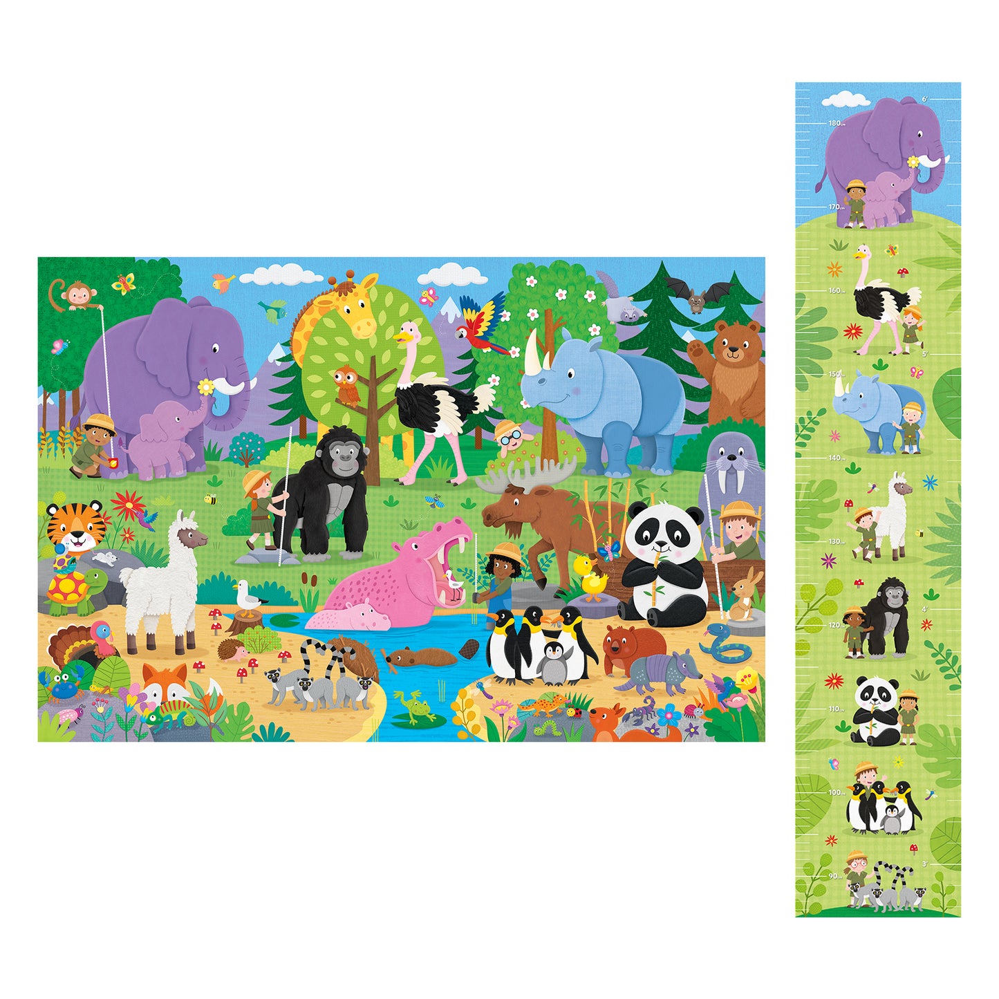 Giant Floor Puzzle: Who's Taller?