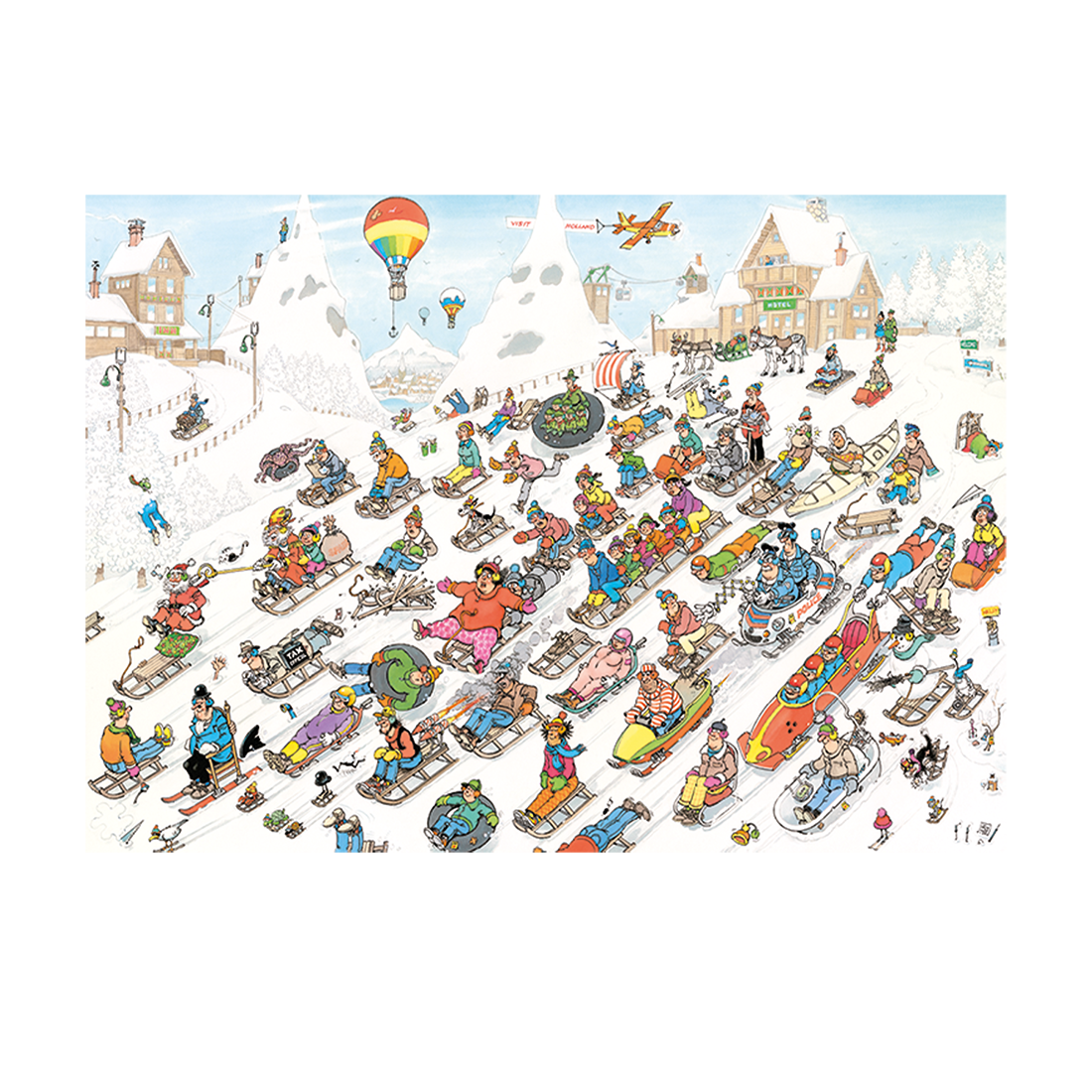 Jan van Haasteren - Descente effrenée 1a la montagne (1000 pieces)