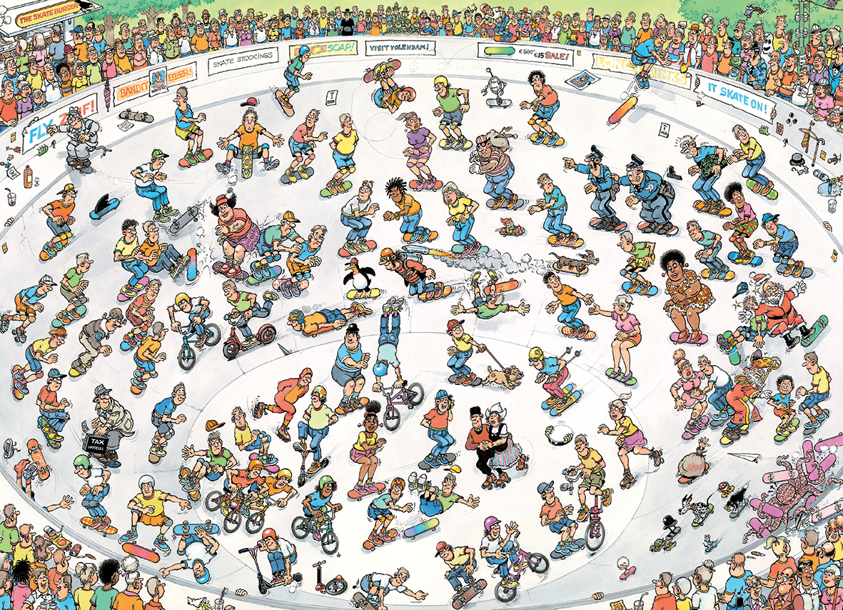 Jan van Haasteren - Skateboarden in de bowl (1000 stukjes)
