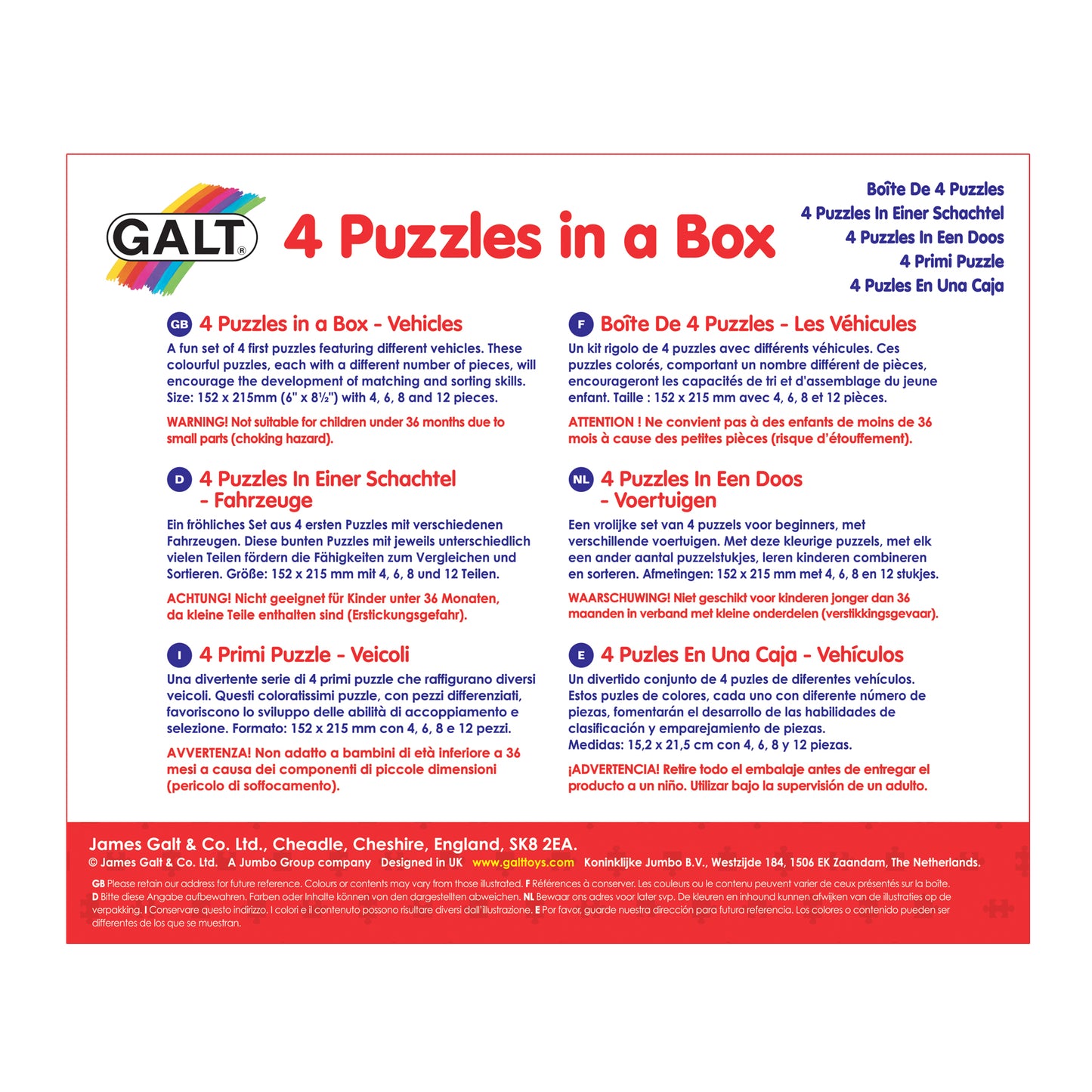 4 Puzzles in a Box - Vehicles