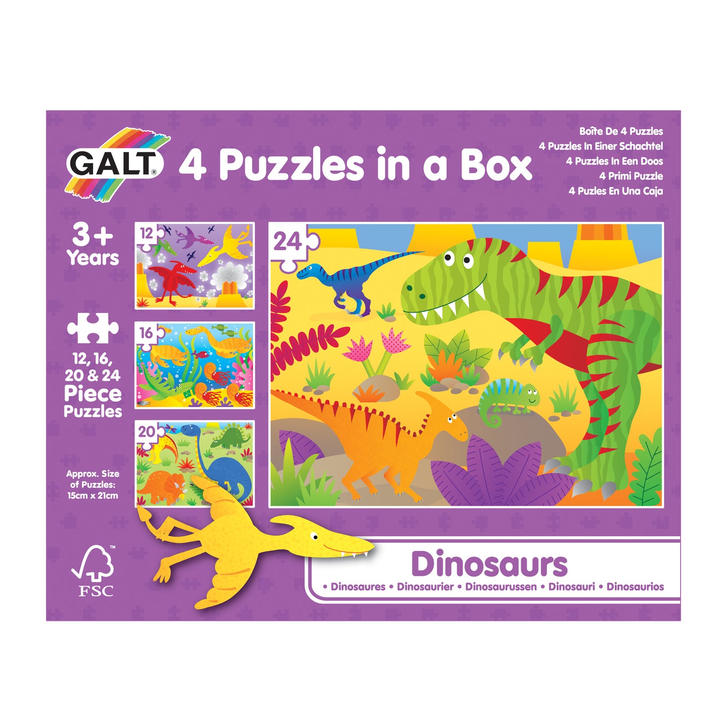 4 Puzzles in a Box - Dinosaurs