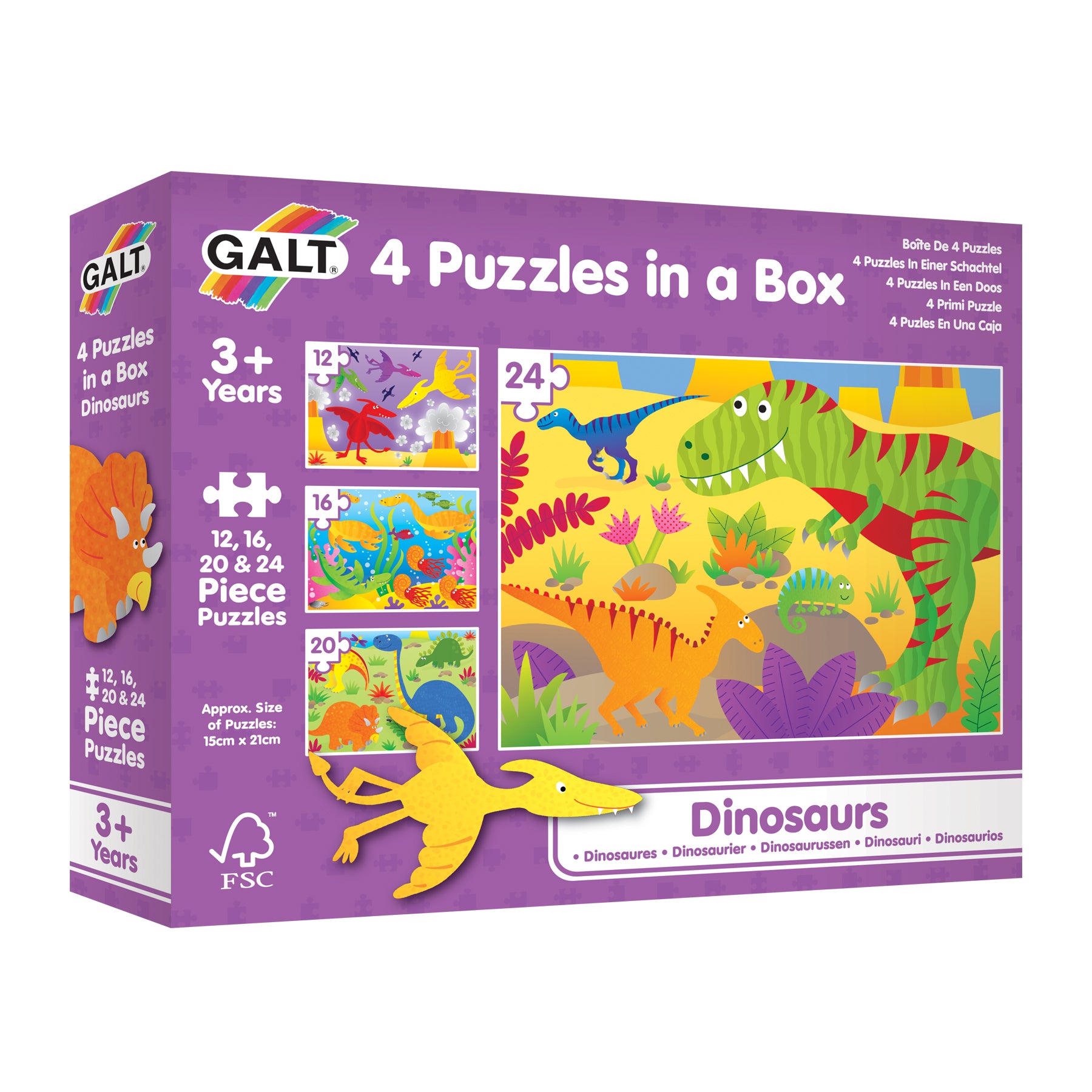 4 Puzzles in a Box - Dinosaurs