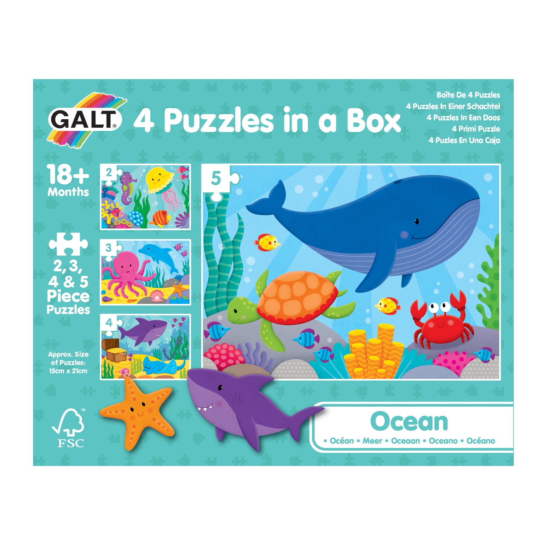 4 Puzzles in a Box - Ocean - Jumboplay.com