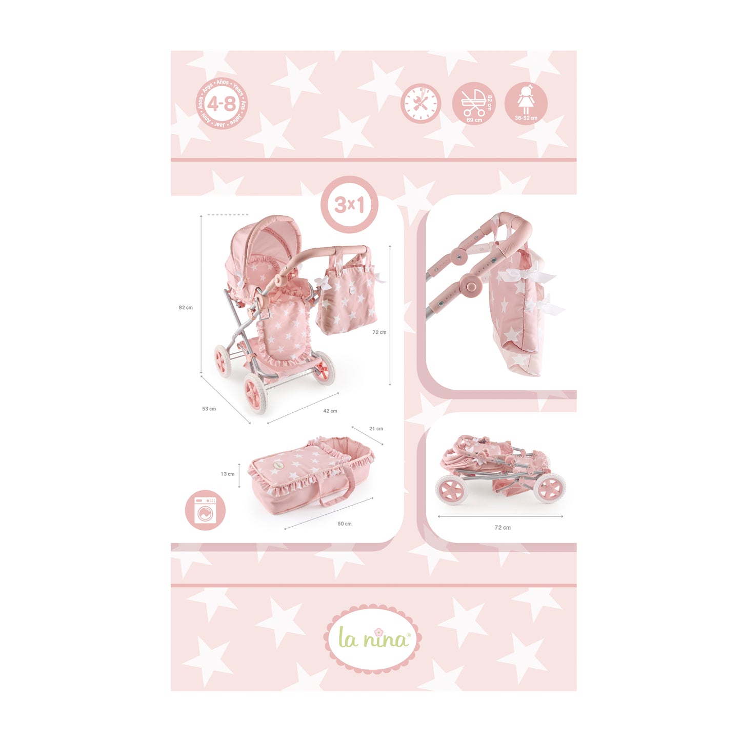 La Nina - Cuco con ruedas grande Carlota Pink