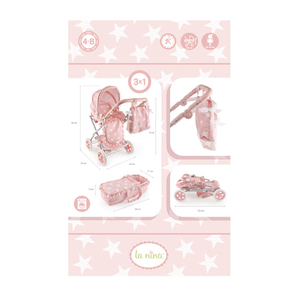 La Nina - Cuco con ruedas grande Carlota Pink