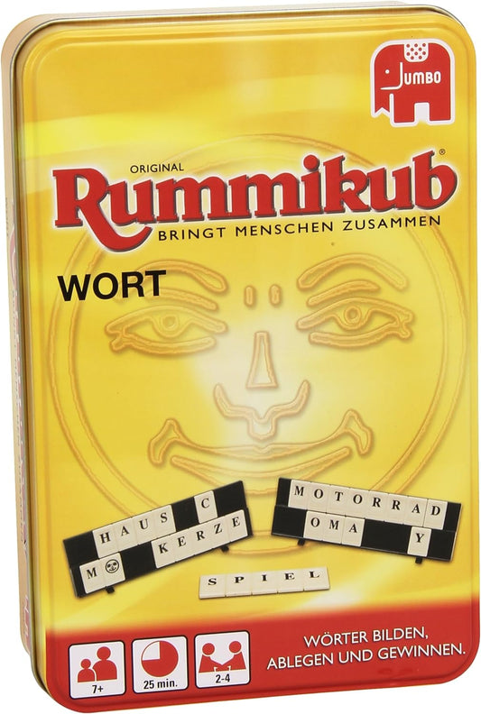 Original Rummikub Wort Kompakt in Metalldose - product image - Jumboplay.com
