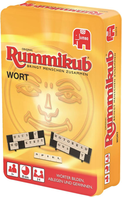 Original Rummikub Wort Kompakt in Metalldose - product image - Jumboplay.com