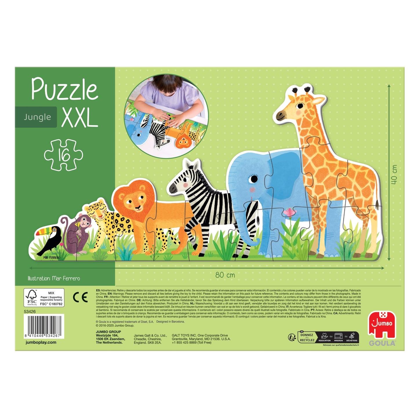Goula - Puzzel XXL Jungle Van Klein Tot Groot