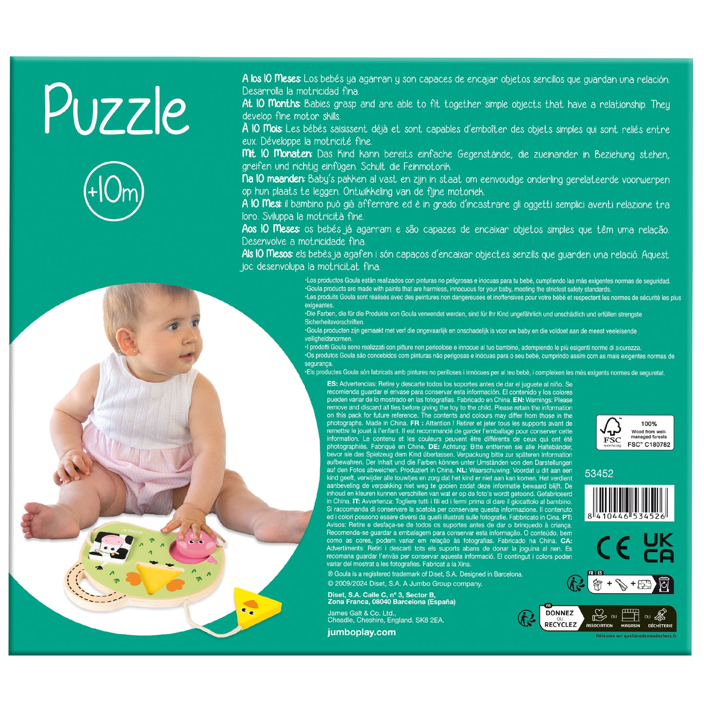 Goula - 3 Farm Animals Puzzle